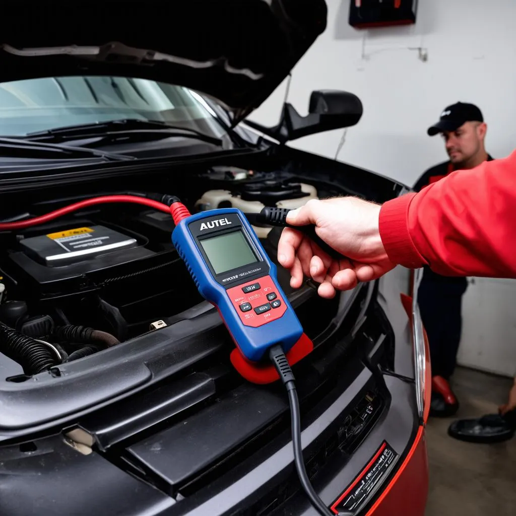 Scanner Autel branché sur une voiture