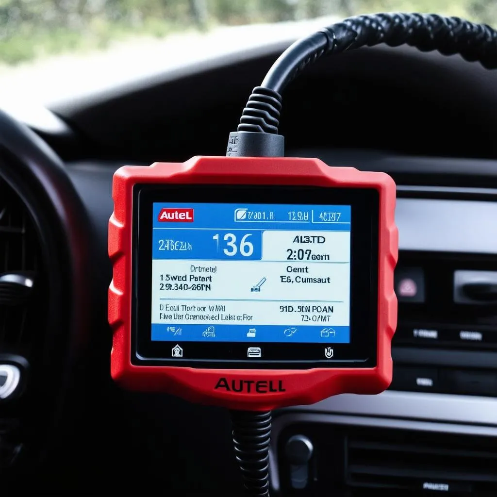 Outil de diagnostic Autel connecté à une voiture