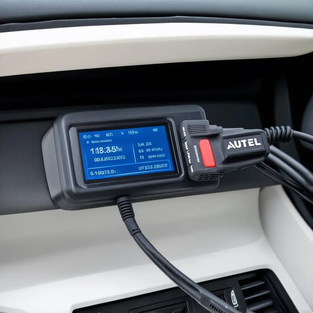 Scanner Autel connecté à une voiture