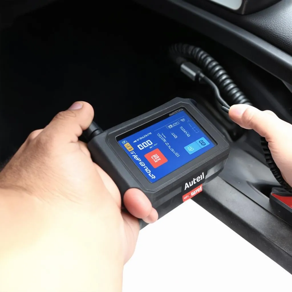 Autel Scanner on Car