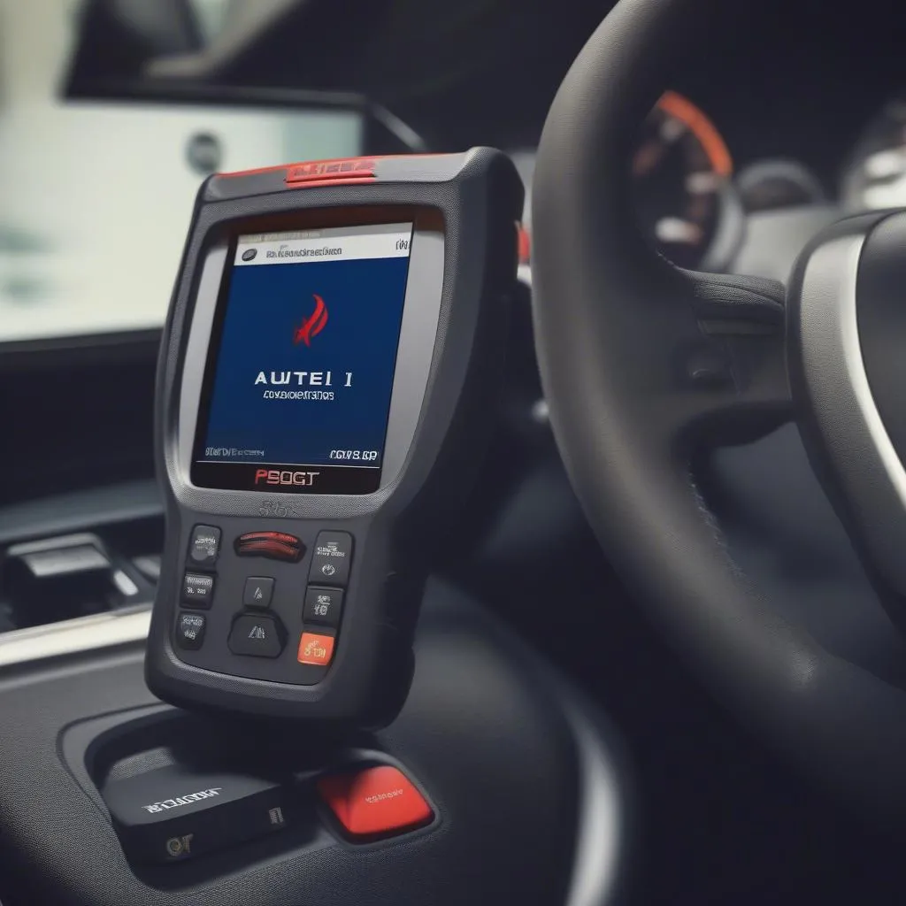 Scanner Autel utilisé sur une Peugeot