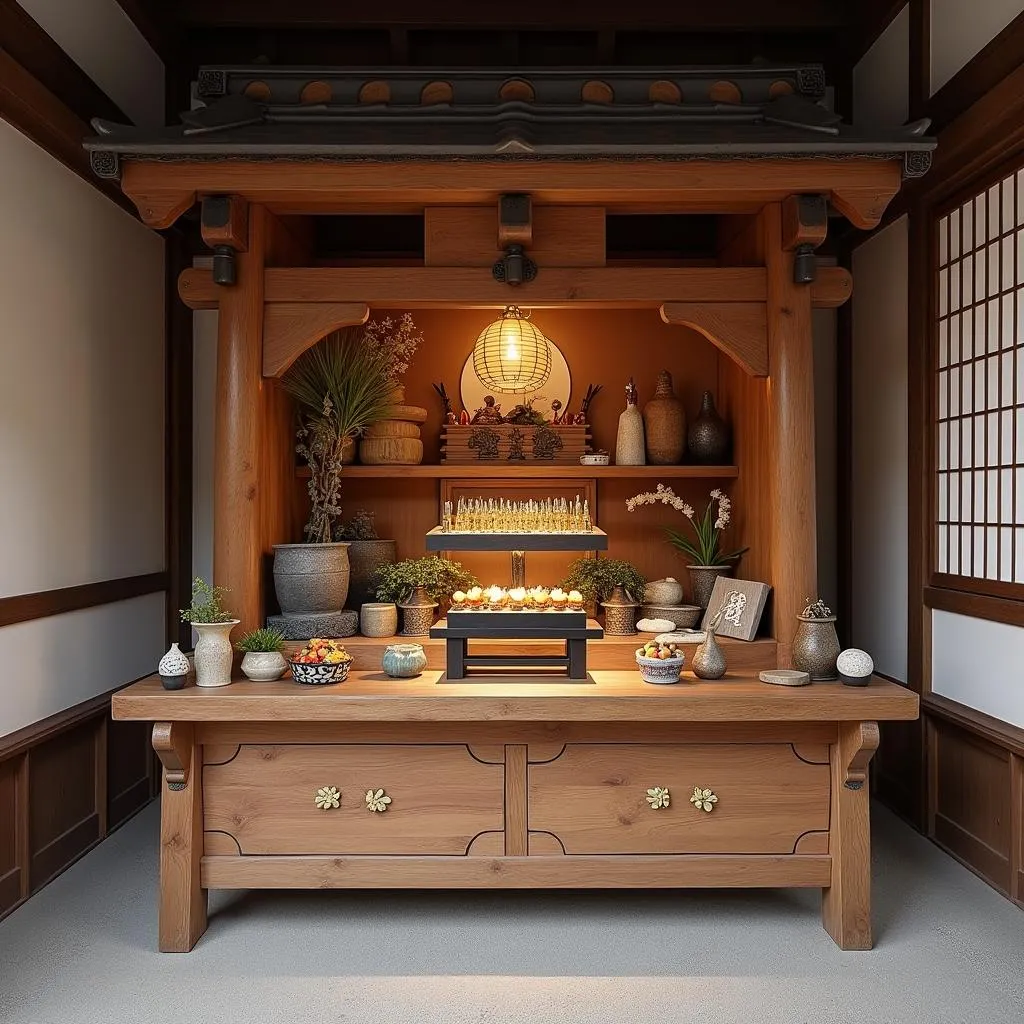 Autel shinto dans un sanctuaire japonais