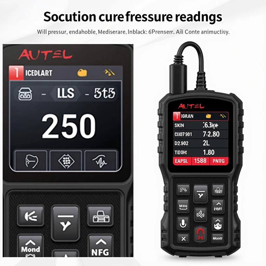 Interface utilisateur de l'outil Autel TPMS TS508