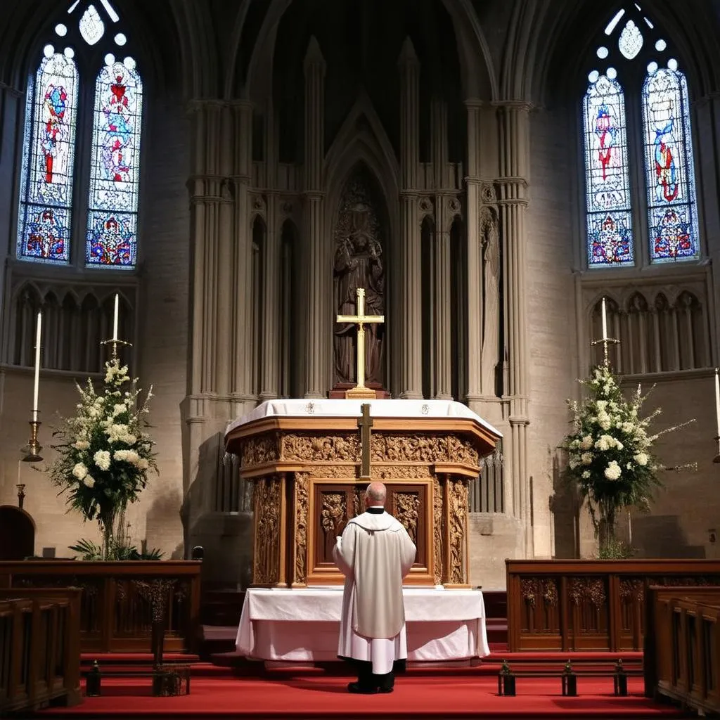 Autel traditionnel d'église