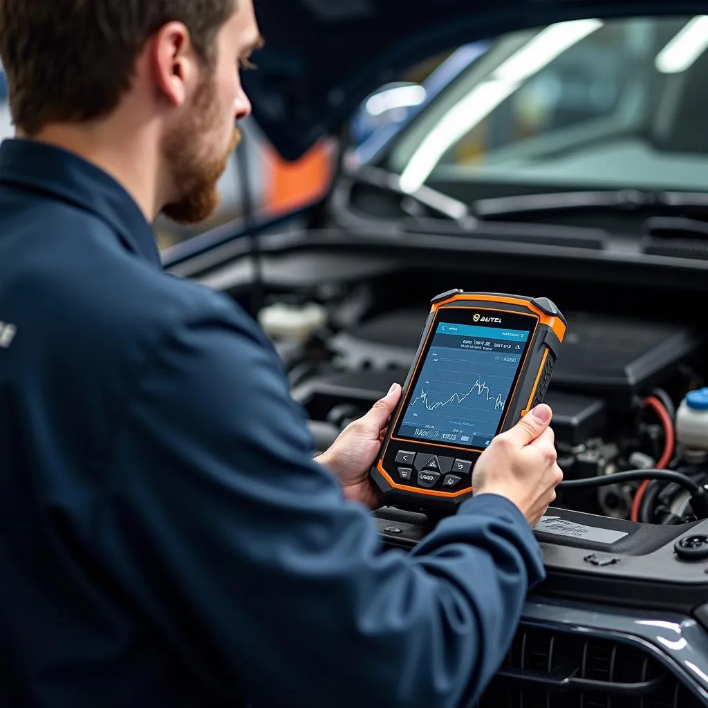 L'Autel TS408 effectue un diagnostic complet sur une voiture française