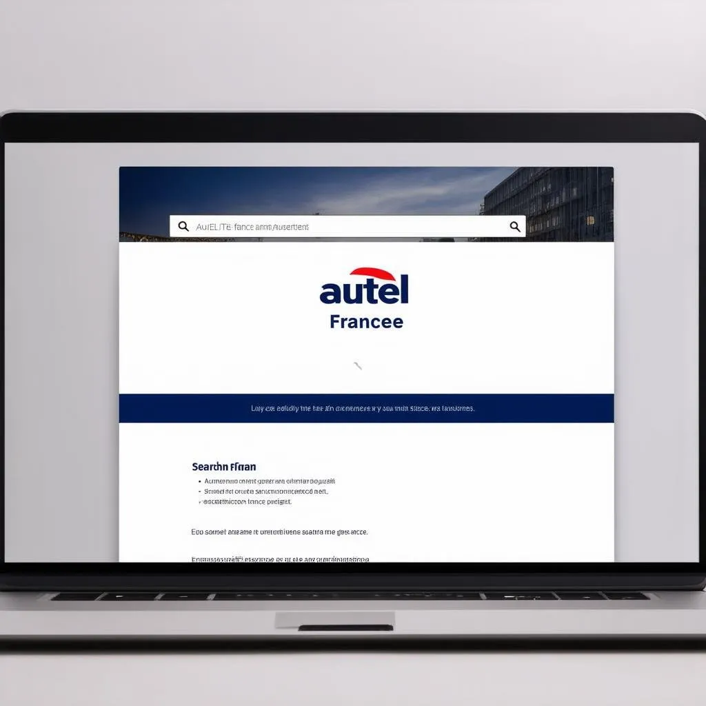 Autel website on laptop