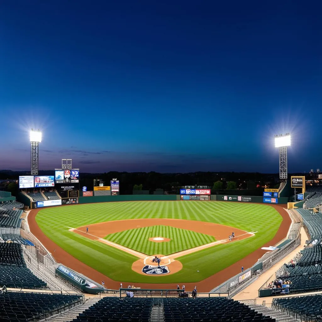 Stade de baseball la nuit