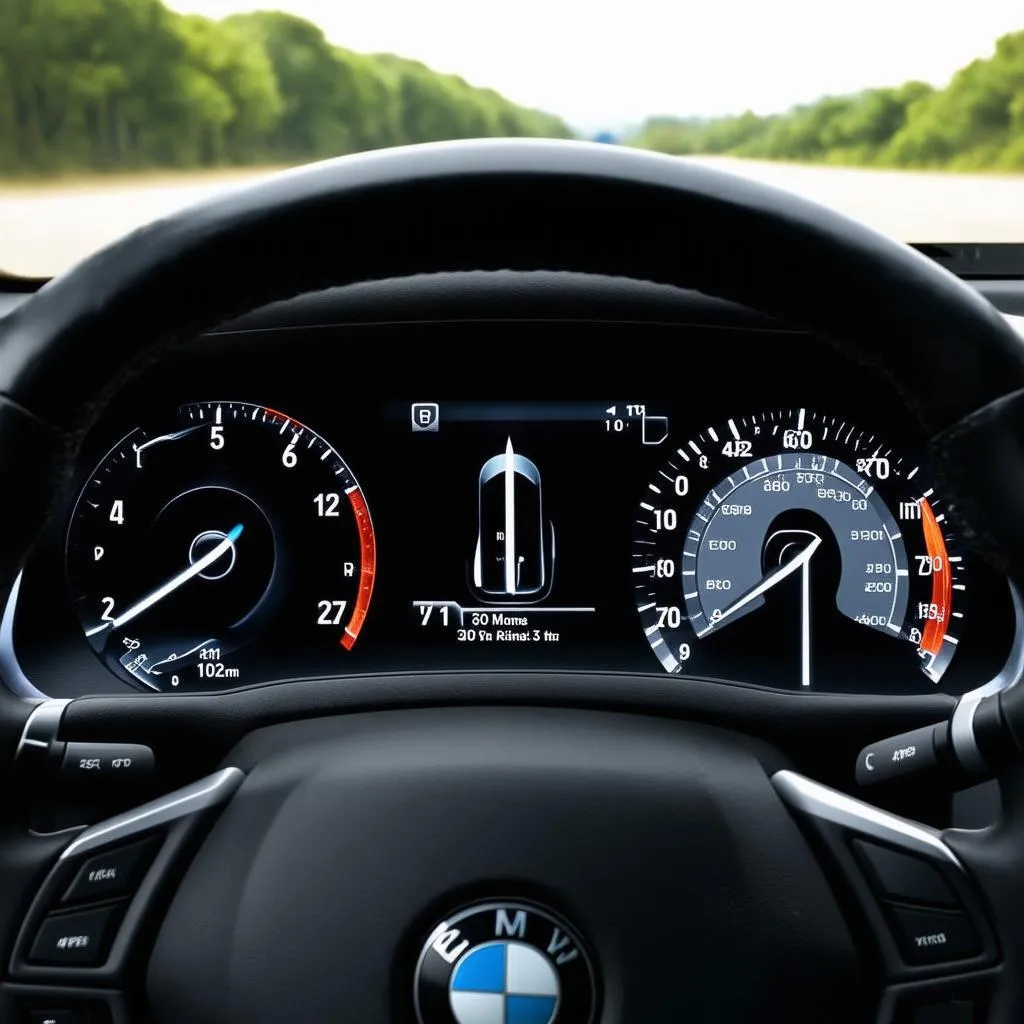 Tableau de bord BMW avec HUD retrofit