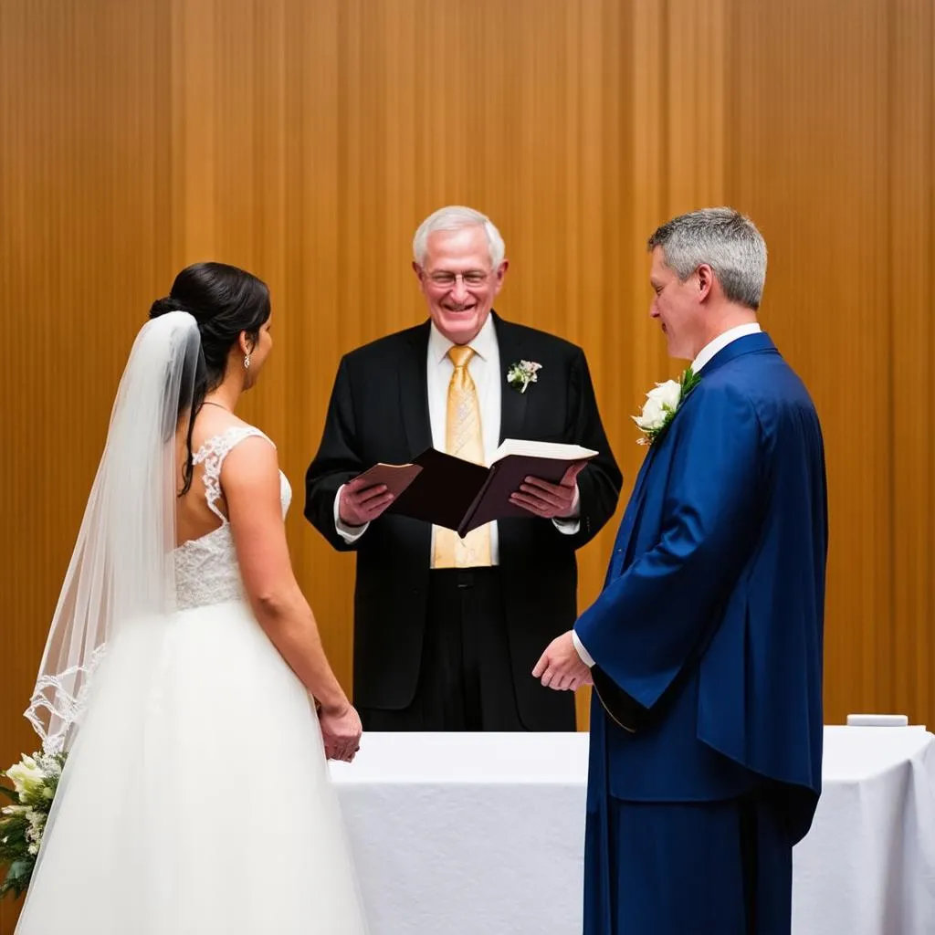 mariés avec officiant