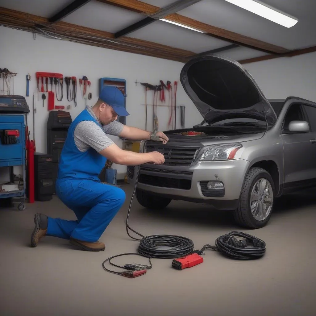 Diagnostic automobile dans un garage