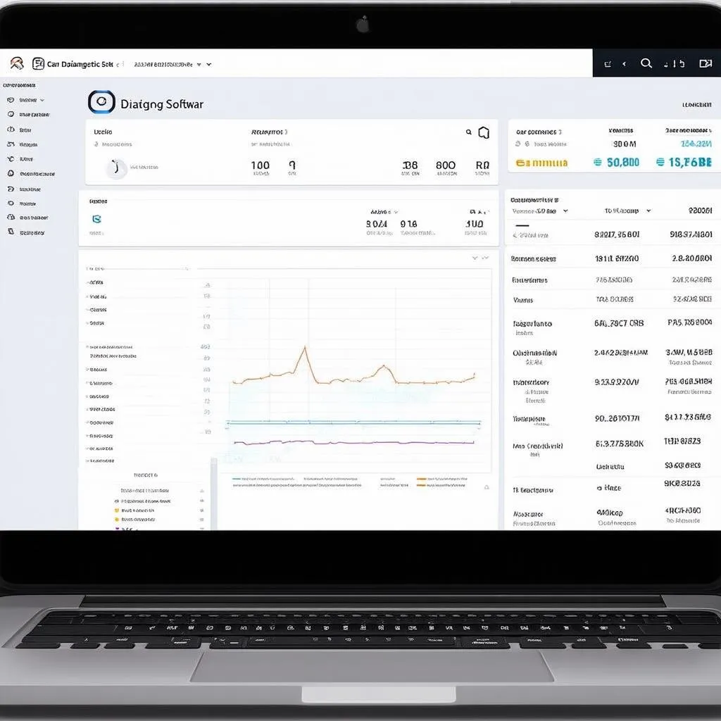 Car diagnostic software on a laptop