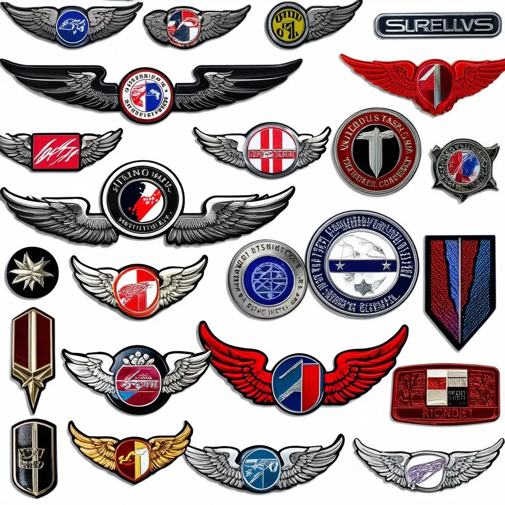 Car emblems with wings