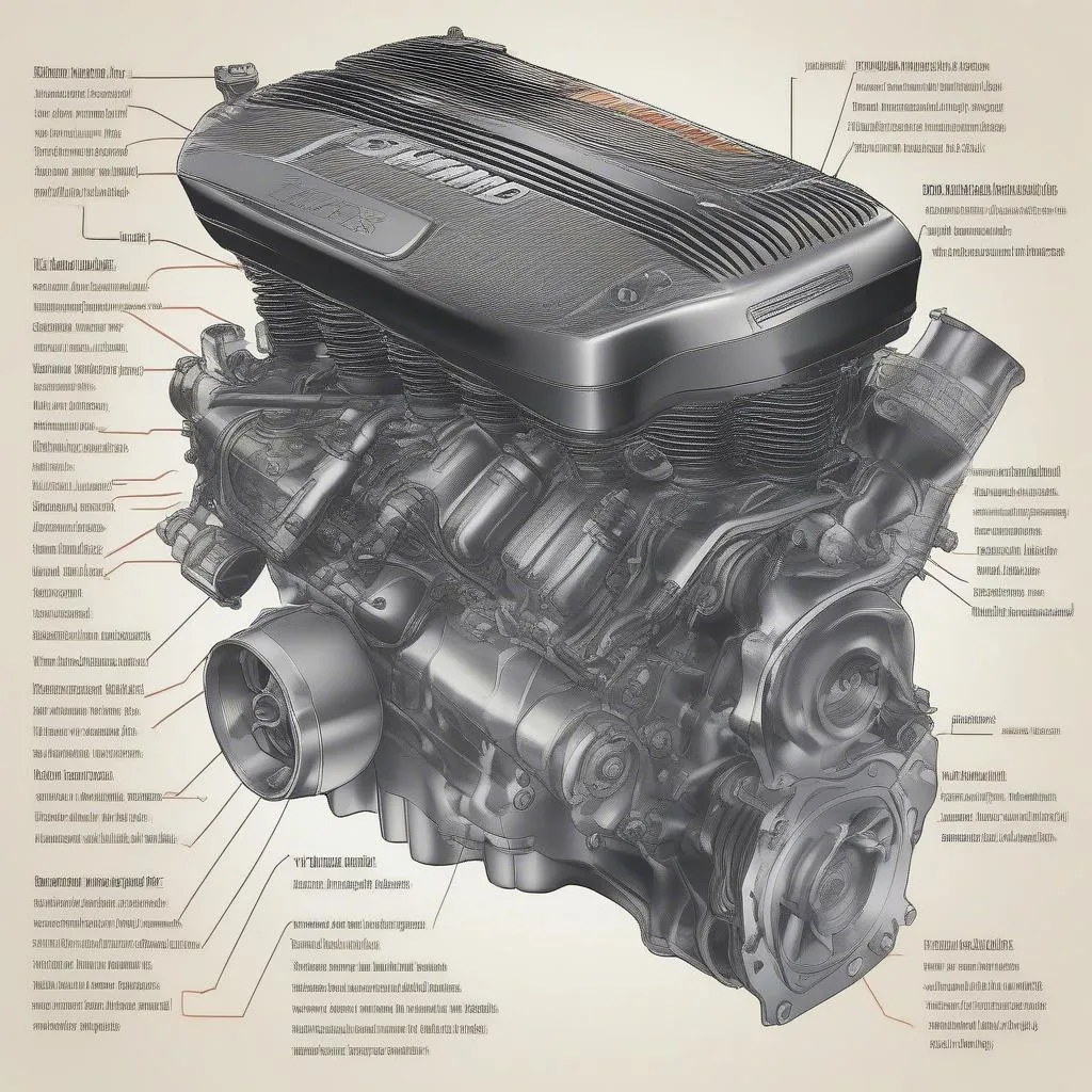 Diagramme du moteur d'une voiture