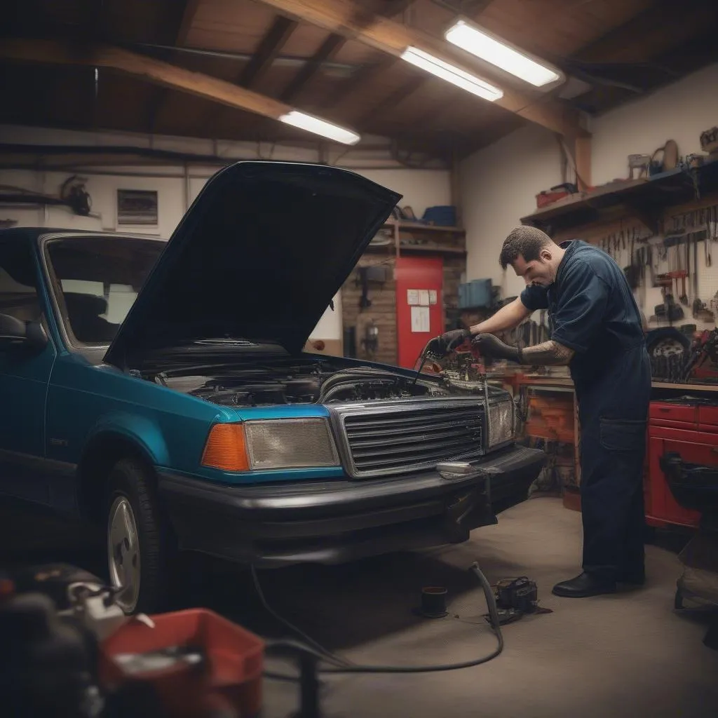 Mécanicien automobile au travail