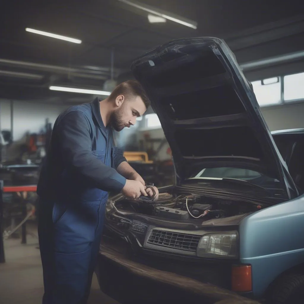 Mécanicien automobile en atelier