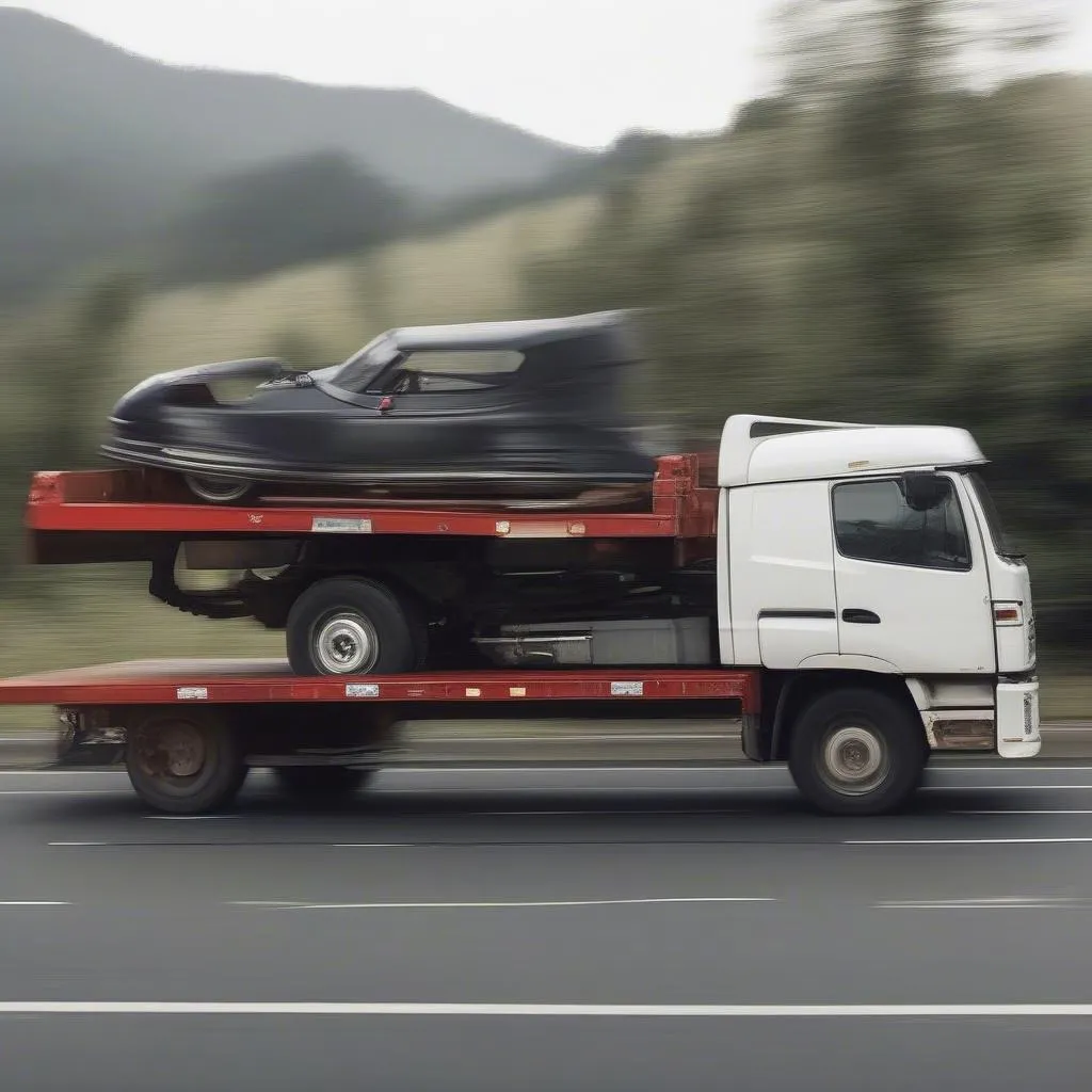 Transport de voiture par camion plateau