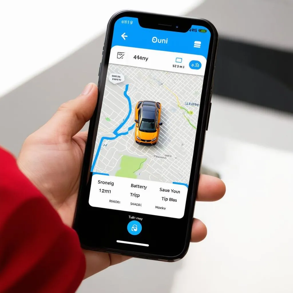 Car tracking app interface