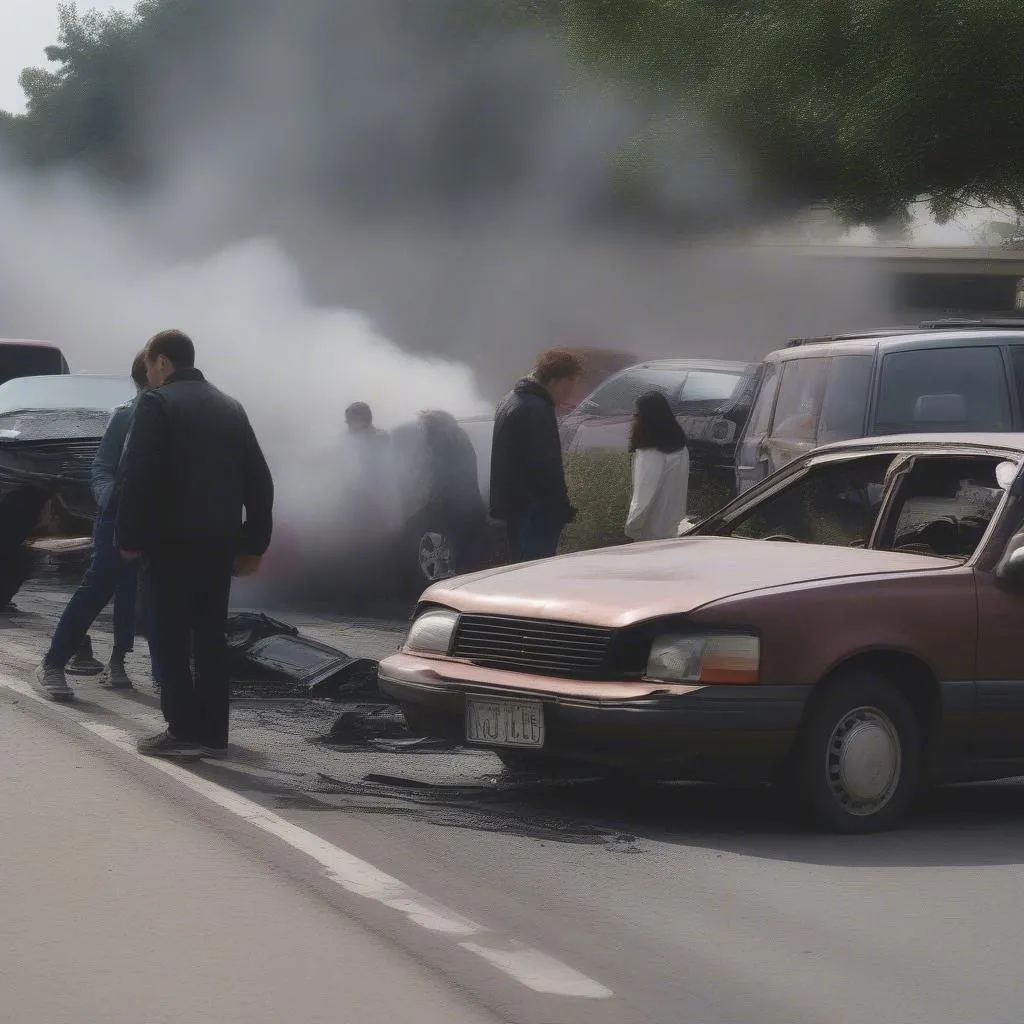 accident de voiture sur la route