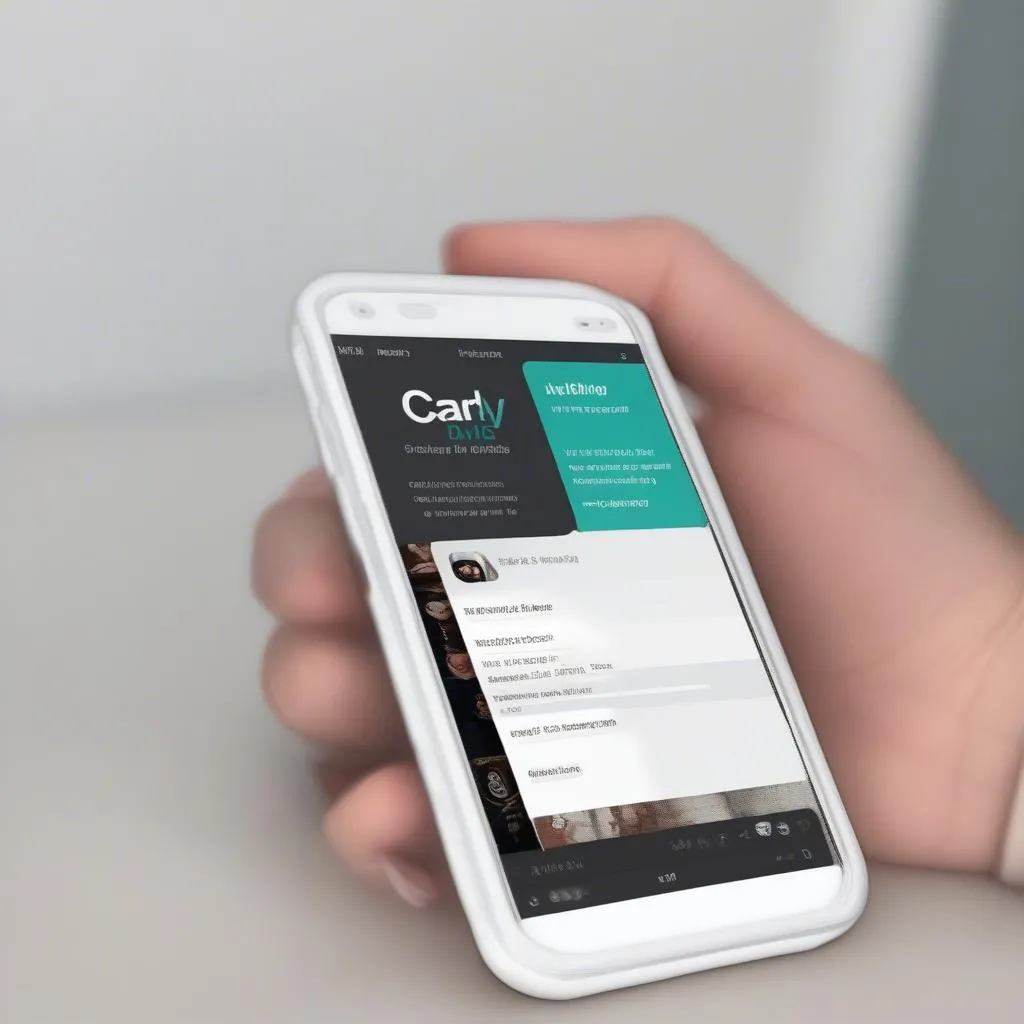 L'application Carly Davis sur un smartphone