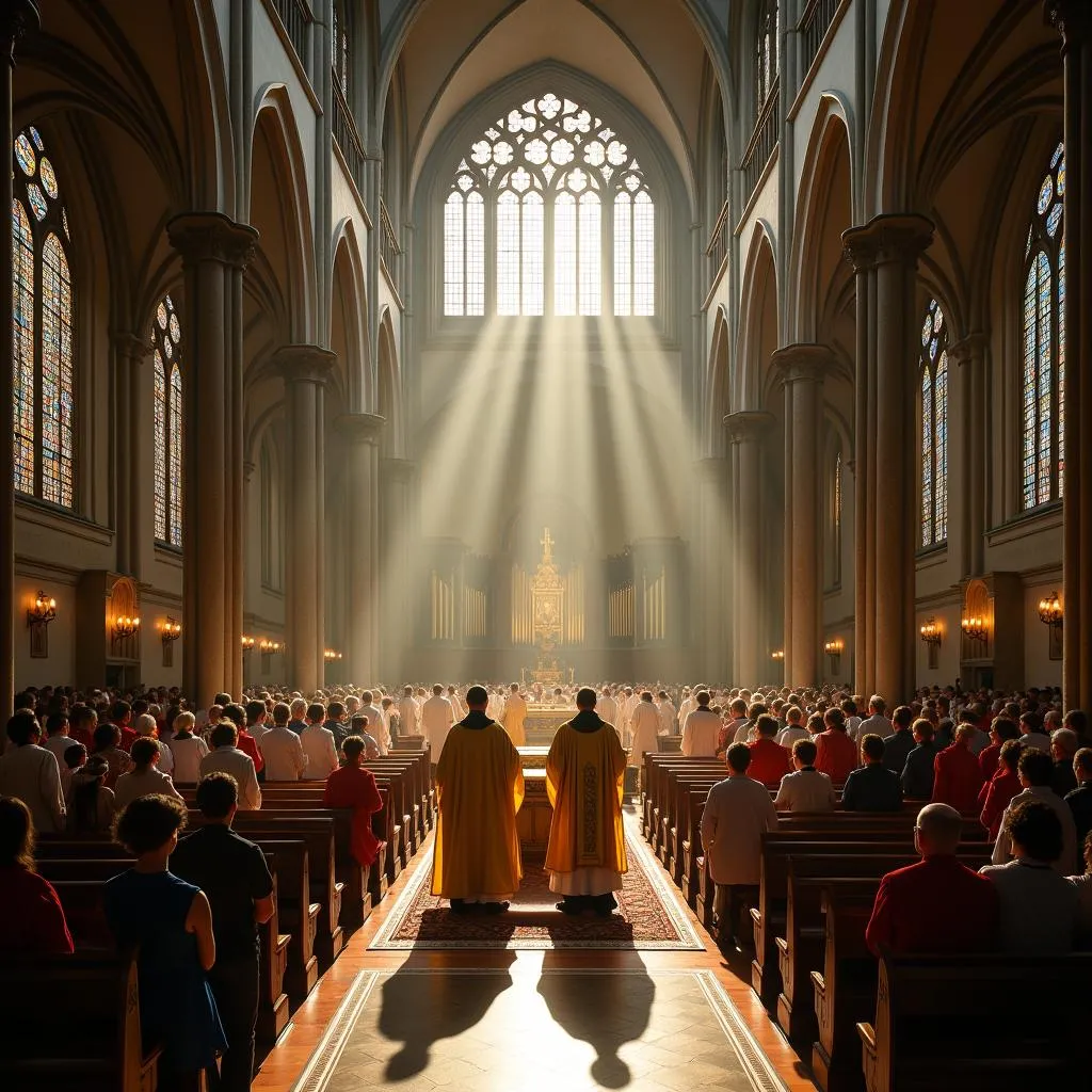 Consécration de l'autel dans la cathédrale de Bayeux