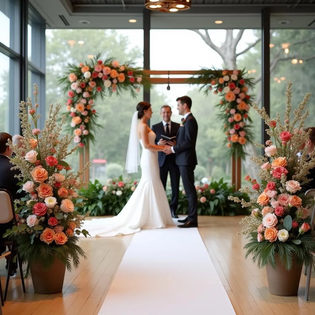 Célébration de mariage personnalisée avec décoration florale unique