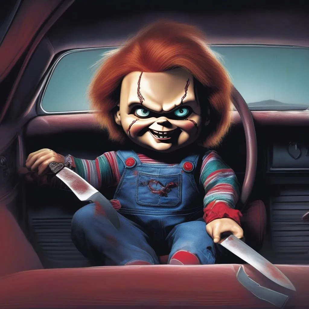 Chucky dans une voiture