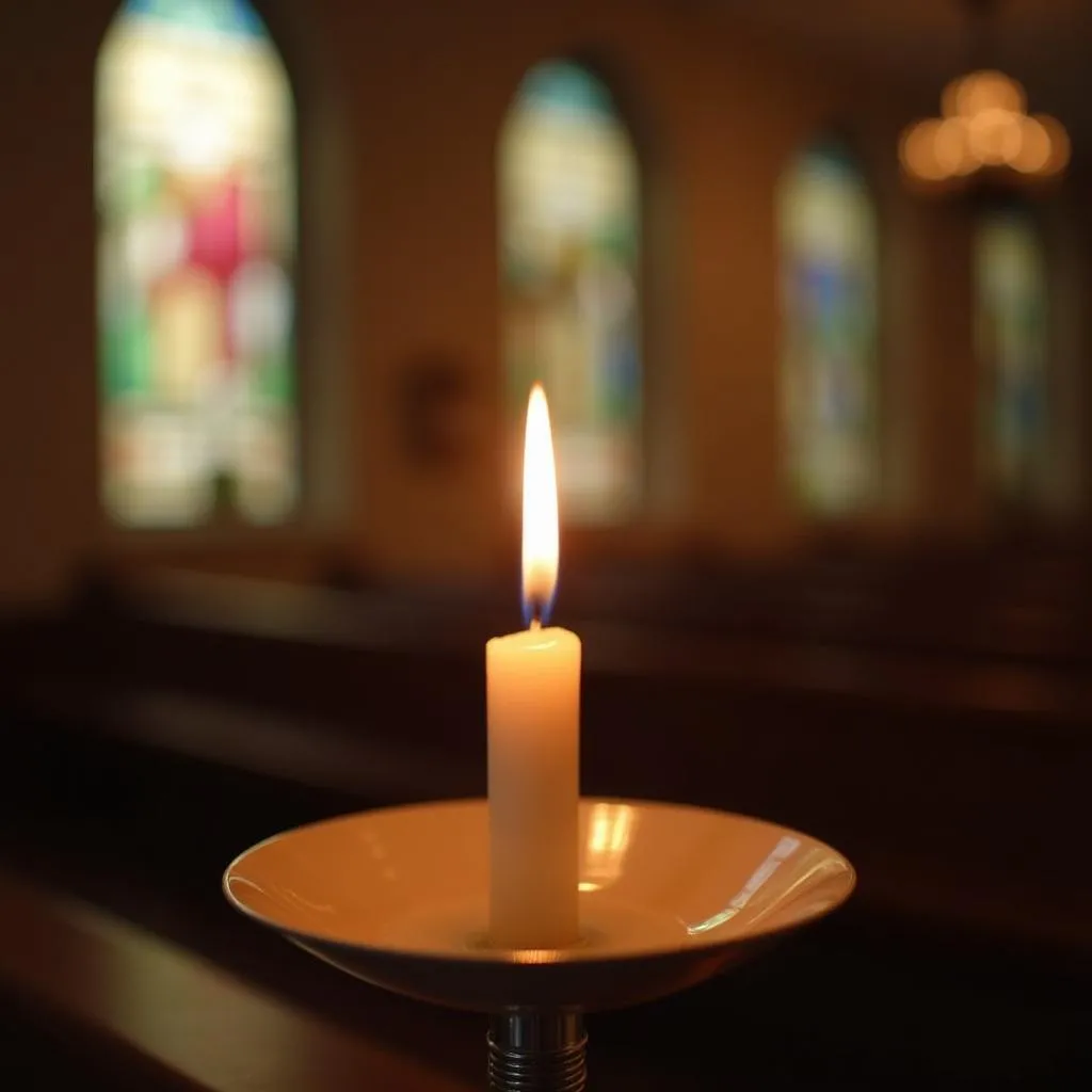 Cierge d'autel dans une église