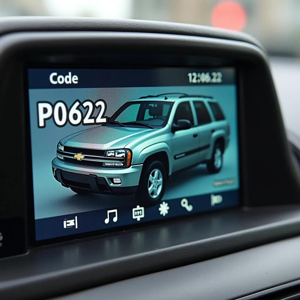 Code OBD P0622 affiché sur un scanner OBD pour un Chevrolet Trailblazer