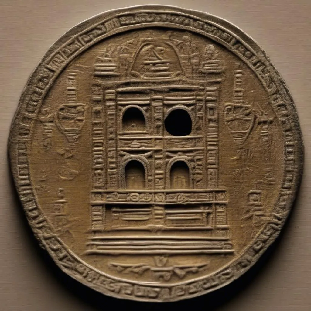 Ancient Coin with Altar