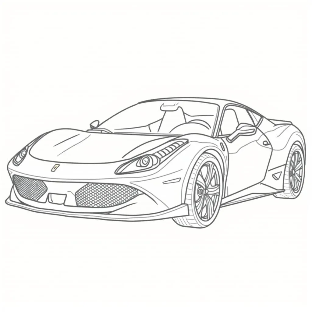 Coloriage Voiture de Sport Ferrari