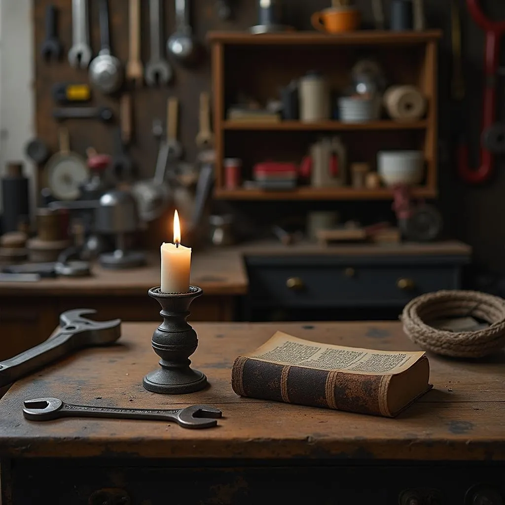 Construire un autel de prière dans l'atelier d'un mécanicien