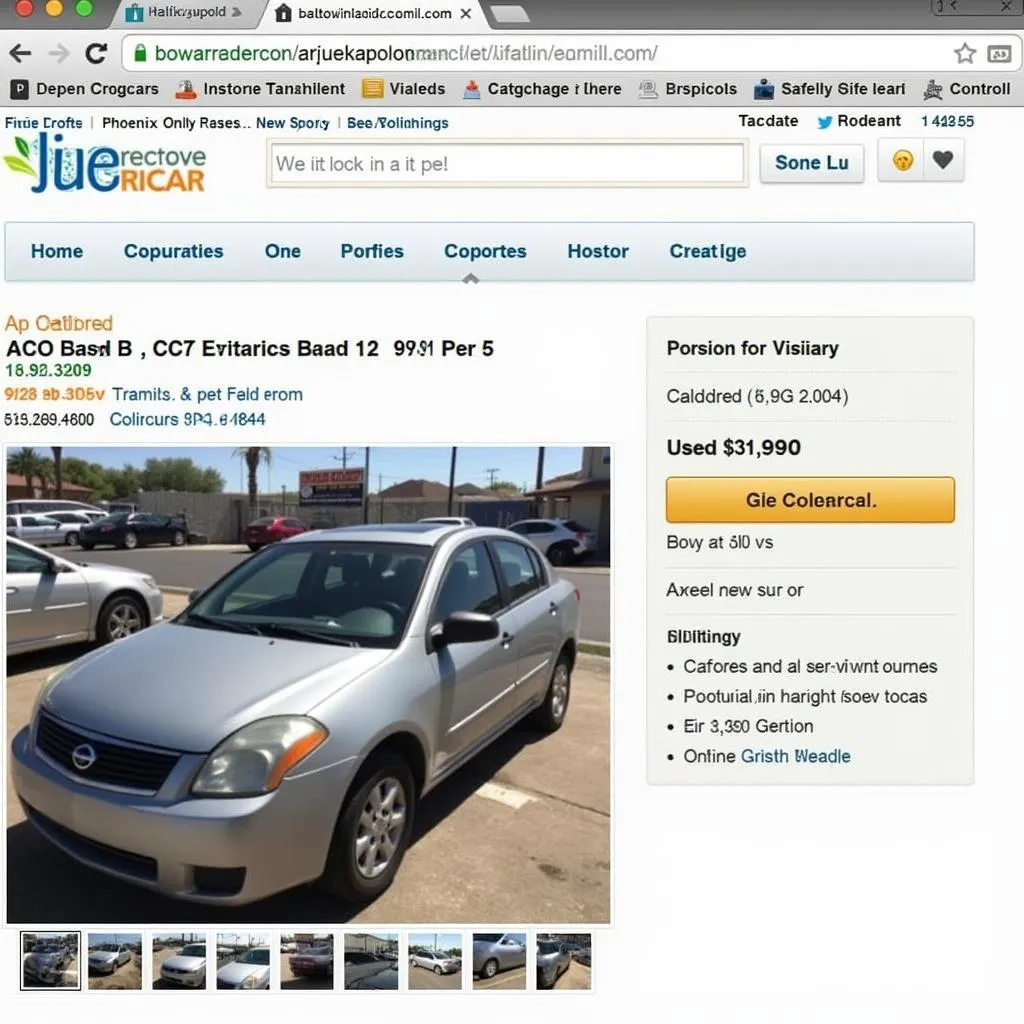 Une voiture d'occasion à vendre par un particulier sur Craigslist à Phoenix, Arizona.