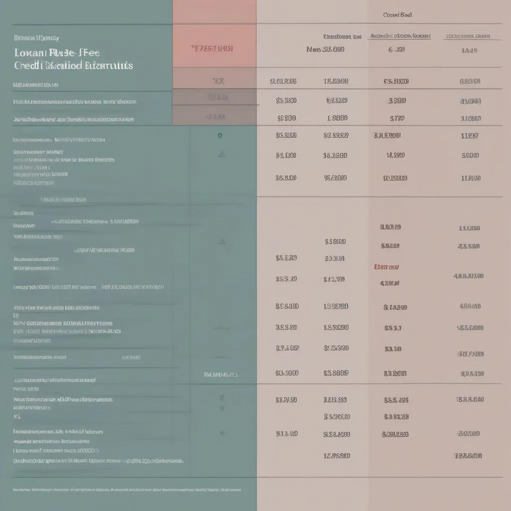 Credit Comparison Table