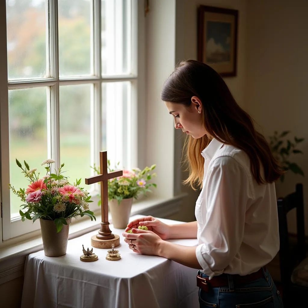 Créer un autel catholique dans le salon