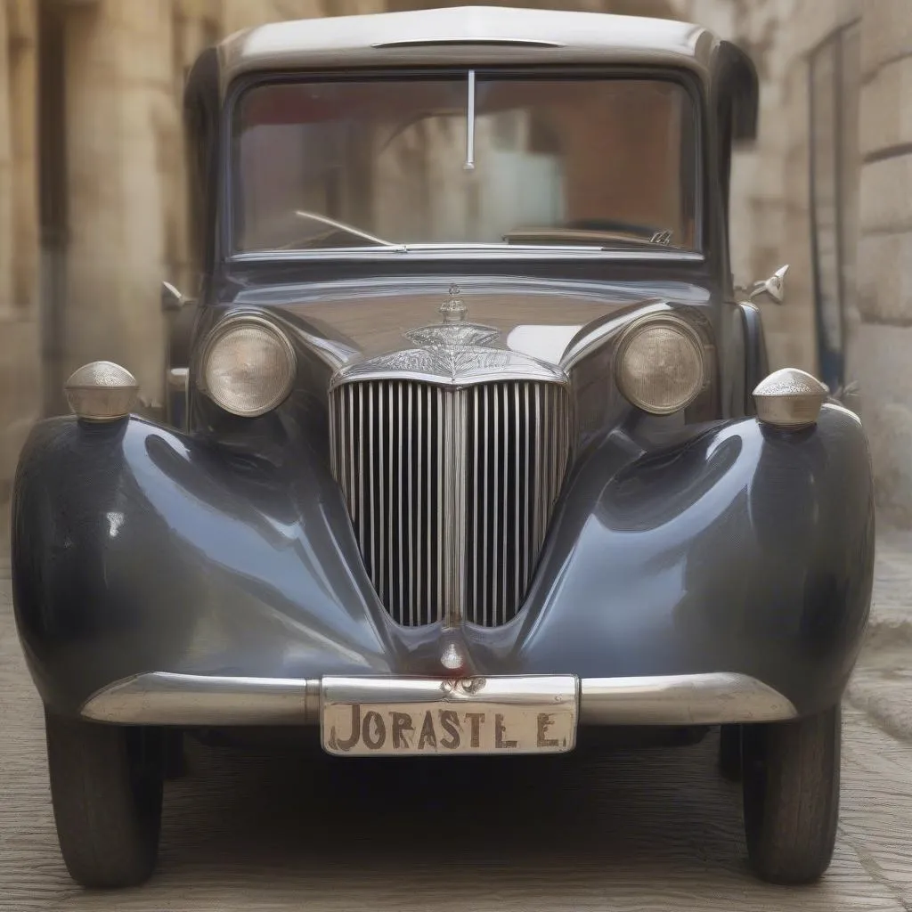 Croix Jeanette sur une voiture ancienne