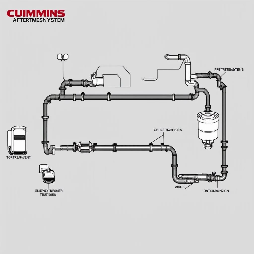 Sơ đồ hệ thống xử lý khí thải Cummins