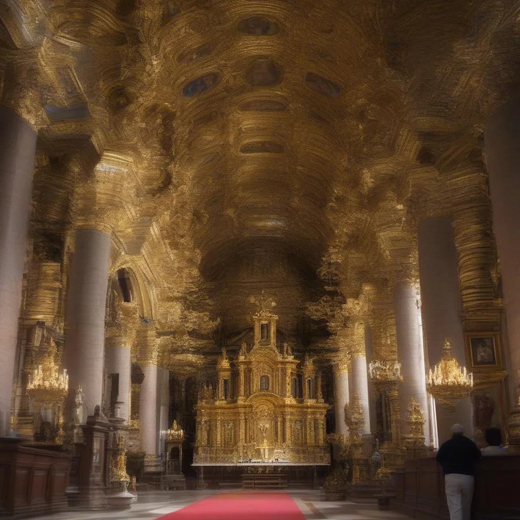 Intérieur de l'église de la Compagnie de Jésus à Cuzco