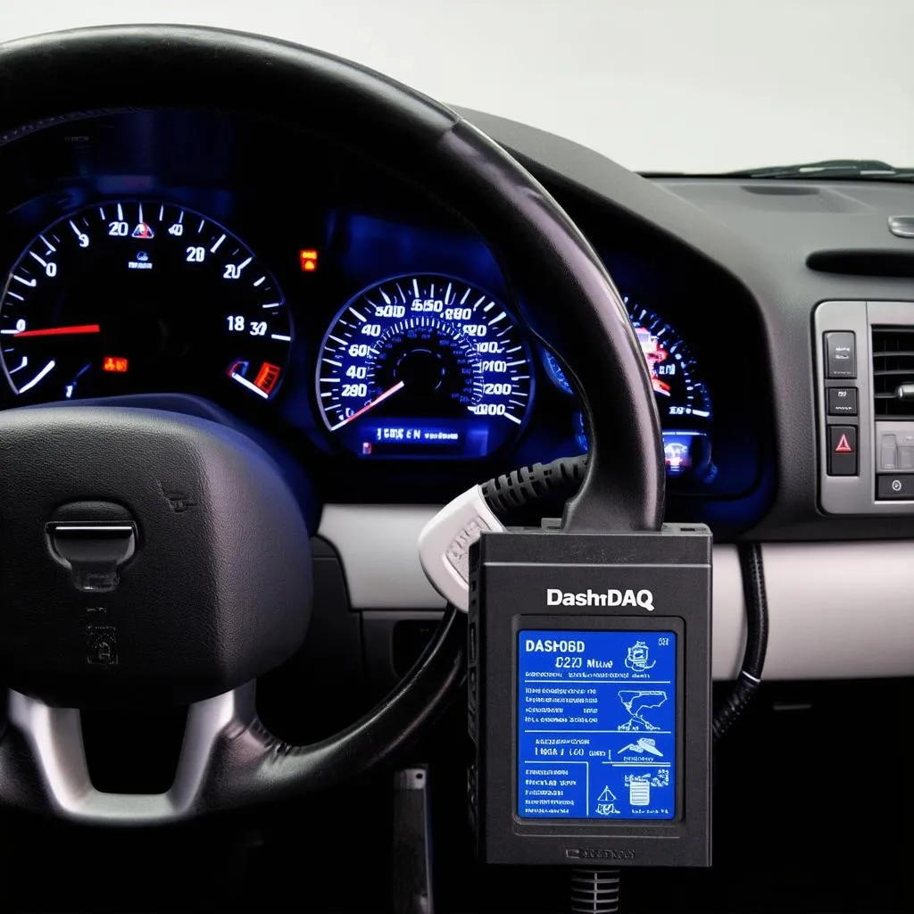 DashDAQ connected to car OBD port