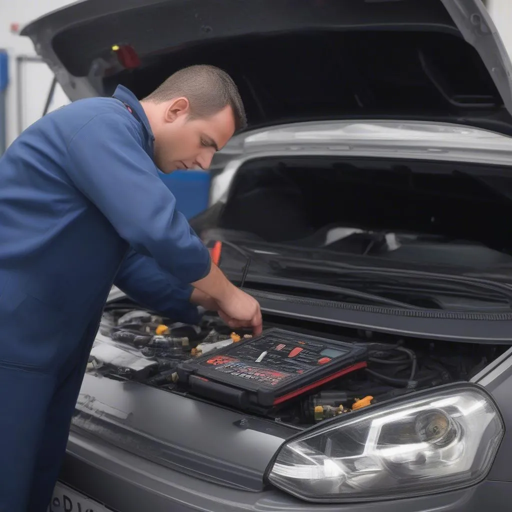 Diagnostic de la Volkswagen Golf avec la table d'autel Deschamps Narbonne