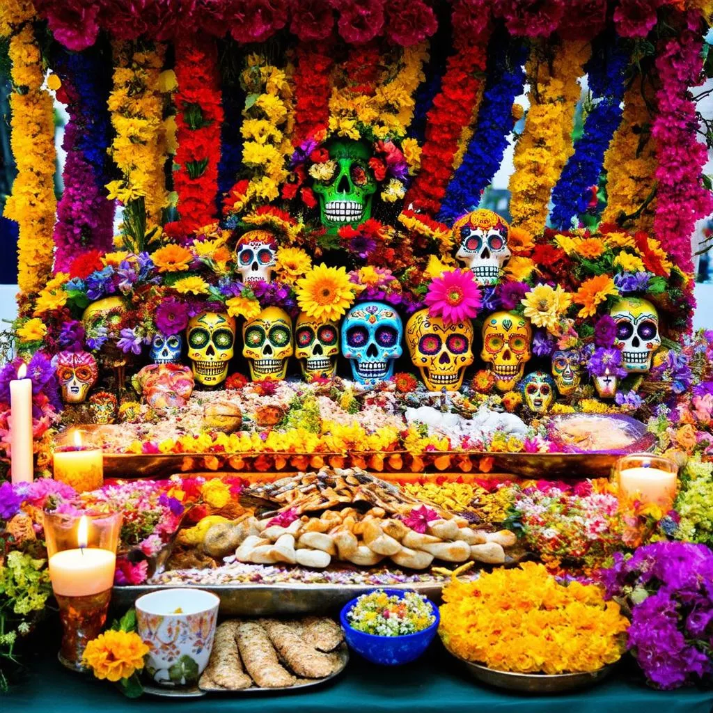 Photo Dia de Muertos Autel : Capturer l’essence d’une tradition Mexicaine