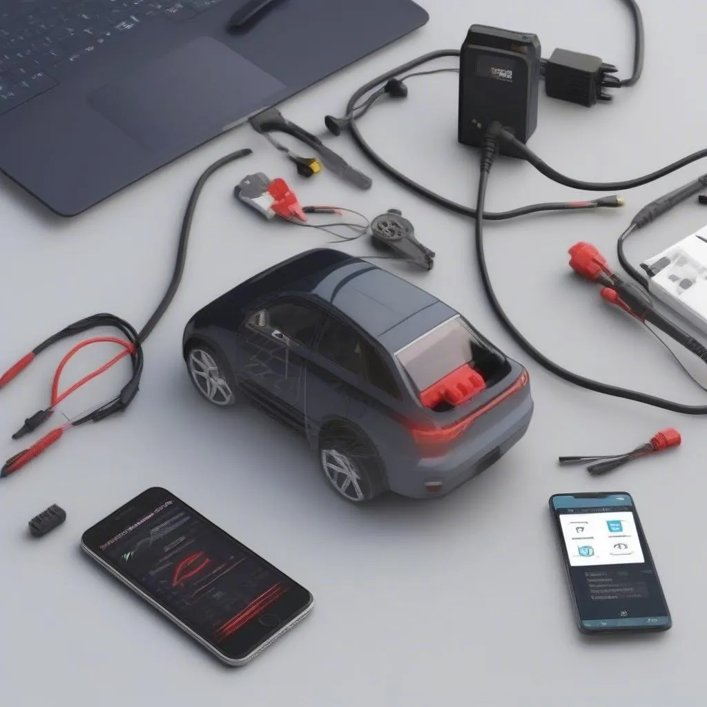 Outil de diagnostic automobile connecté à un smartphone