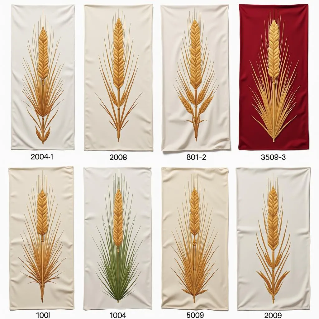 Différents modèles de nappes d'autel avec motif de blé