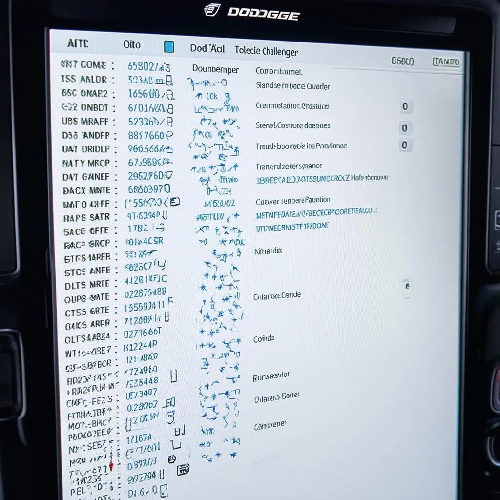 Codes d'erreurs OBD Dodge Challenger