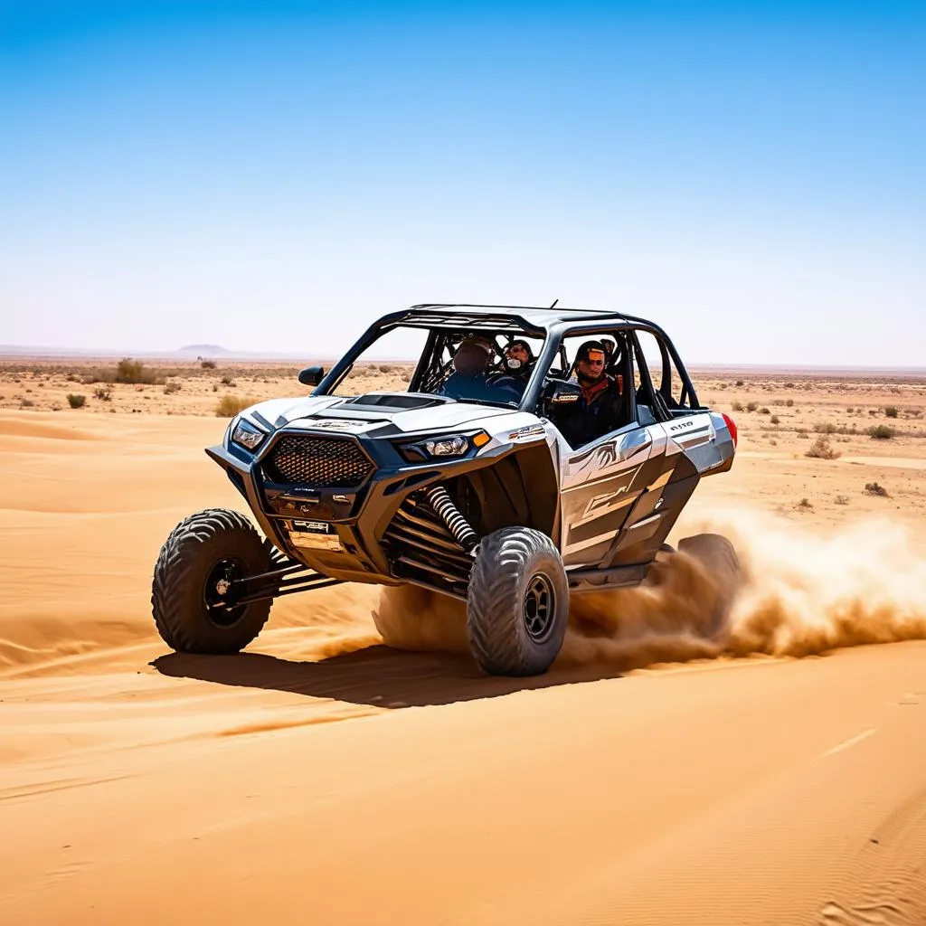 Voiture tout-terrain dans le désert