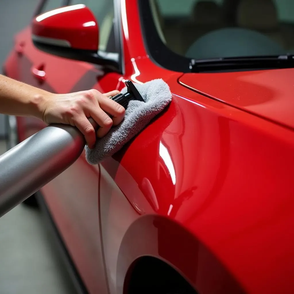 Enlever une rayure de voiture avec un produit spécifique