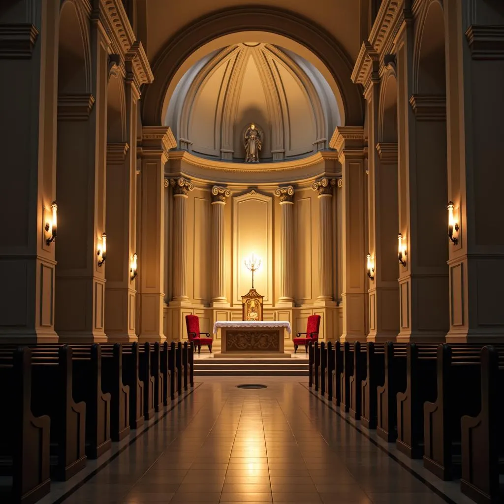 Église avec Autel Illuminé