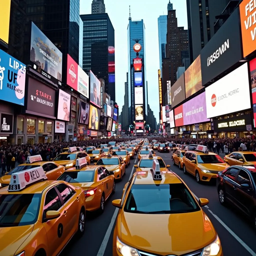 Embouteillage à Times Square, New York