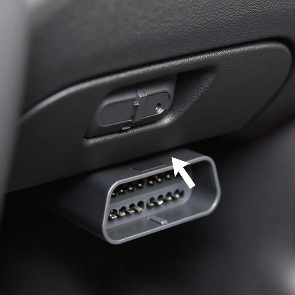 Emplacement du connecteur OBD2 sur un Dodge Durango