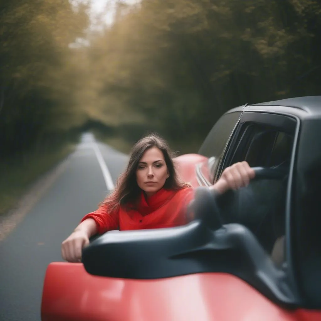 femme au volant