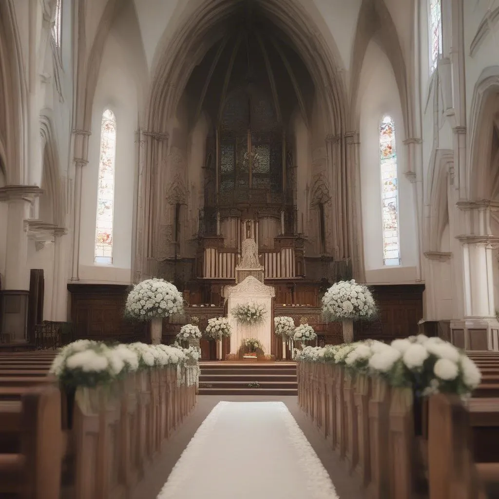 Fleurs autel mariage